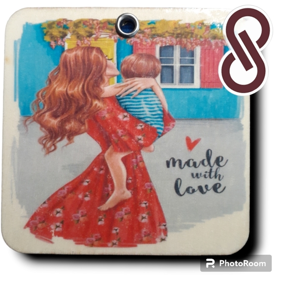 SOUVENIRS Other - COLOR ENGRAVED WOODEN SOUVENIR " MADE WITH LOVE " COD/W-07